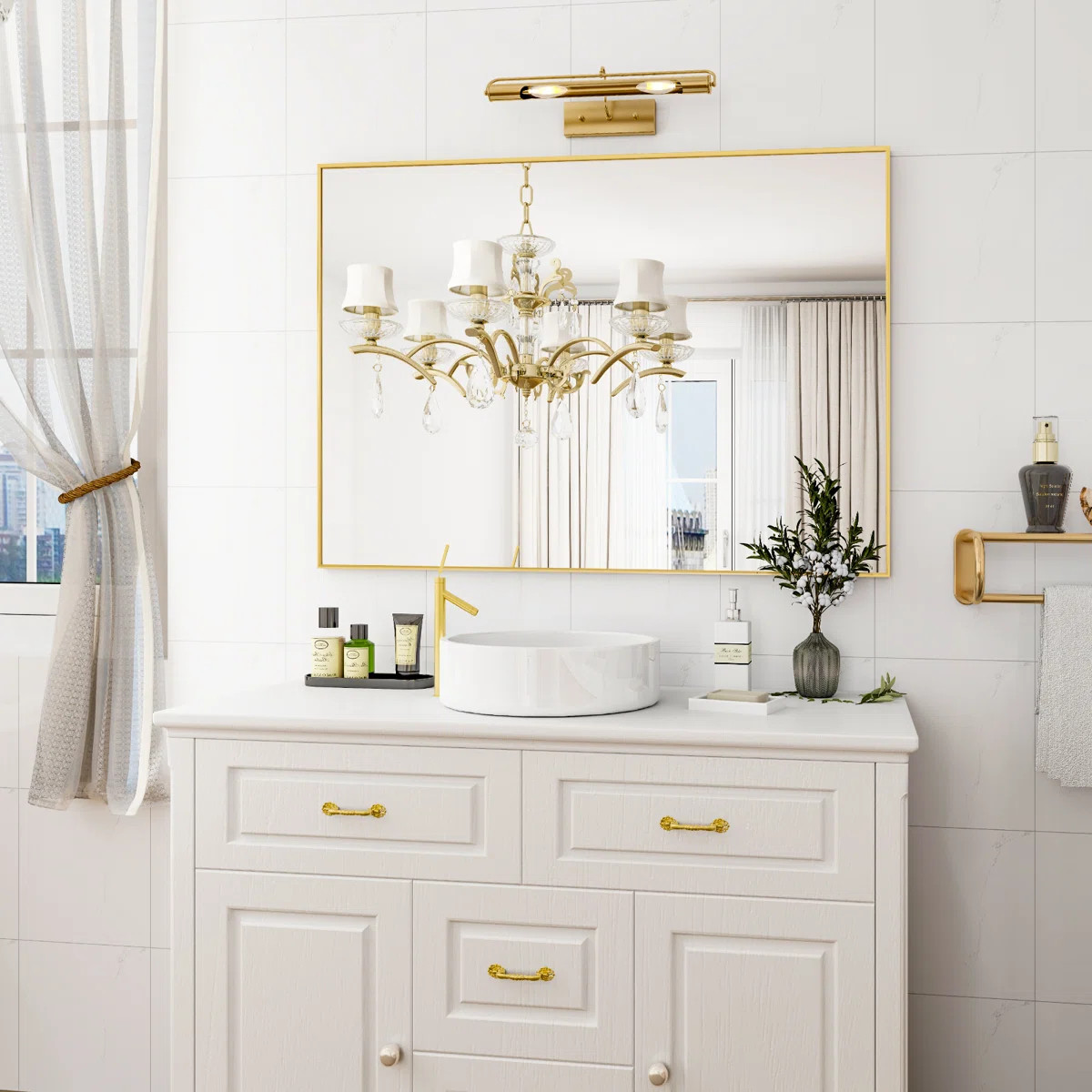 Lucson Aluminum Framed Rectangle Bathroom Mirror Wall Mounted Vanity Mirror | Wayfair North America