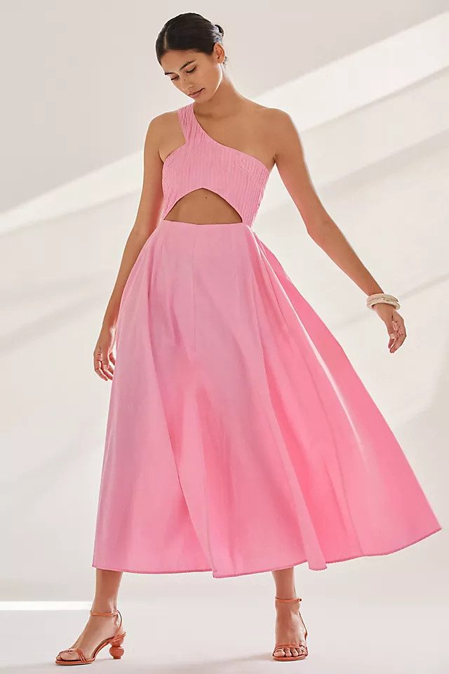 Cut-Out One-Shoulder Midi Dress | Anthropologie (US)