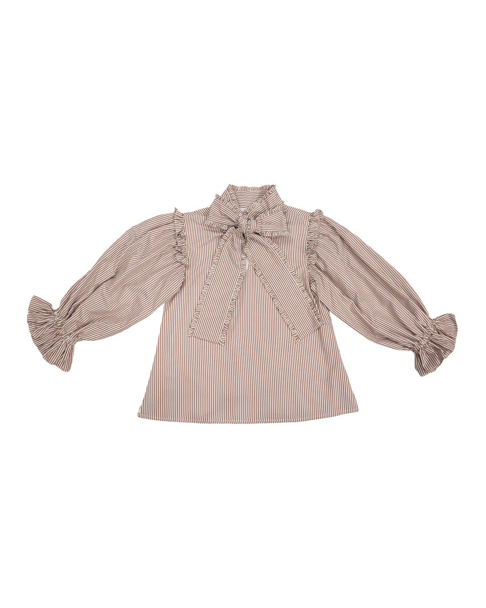 Josie Mae Top in chocolate stripe | Elizabeth Wilson Designs