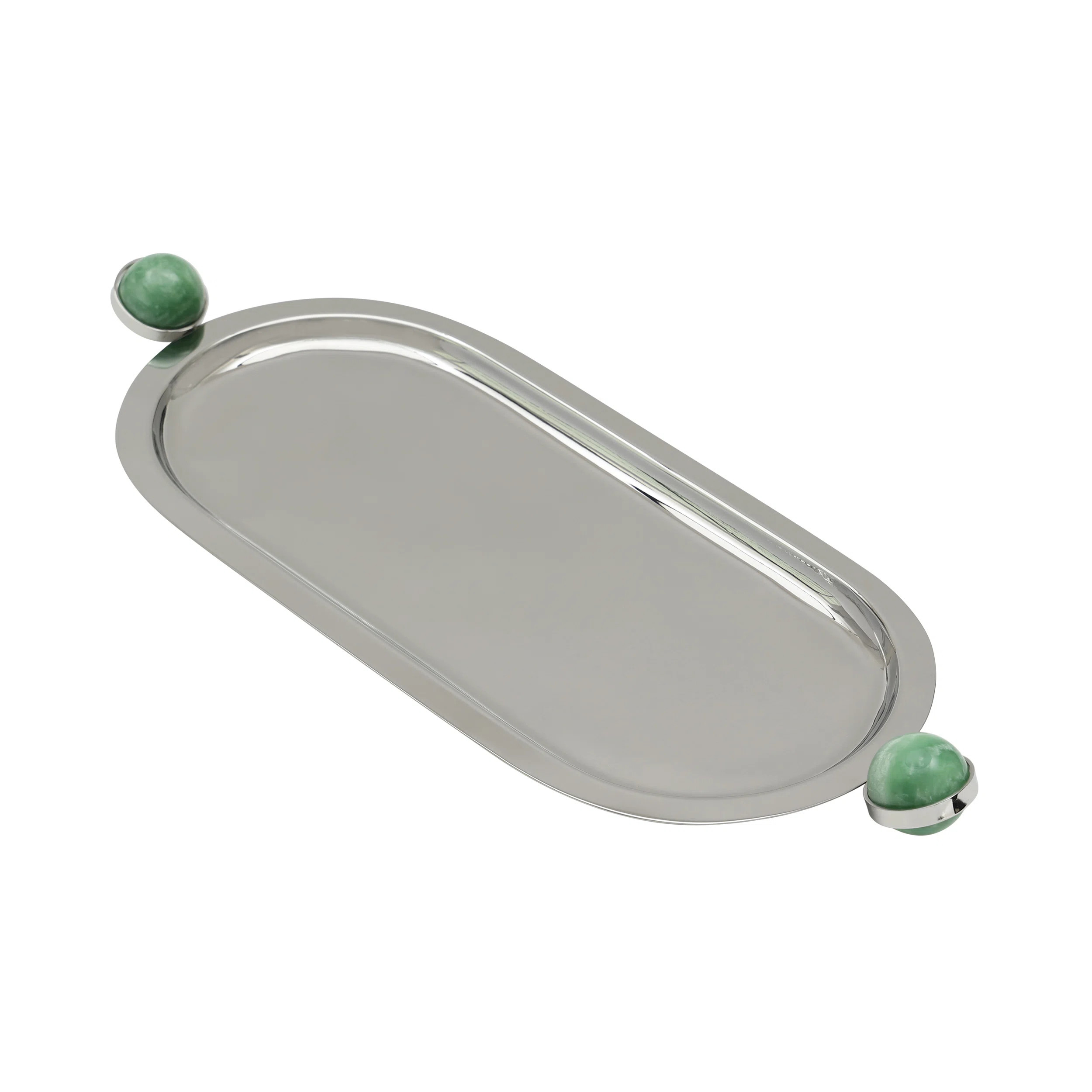 Godinger Silver Art Co Hyaline Green Oval Tray | Wayfair | Wayfair North America