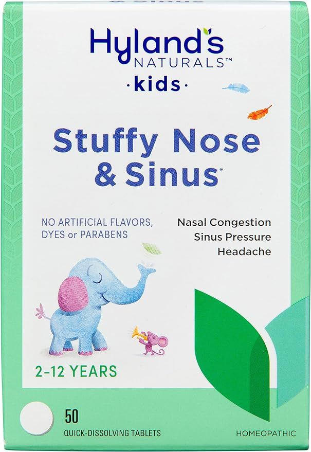 Hyland’s Naturals Kids Stuffy Nose & Sinus Tablets, Cold & Allergy Medicine for Children Ages 2... | Amazon (US)