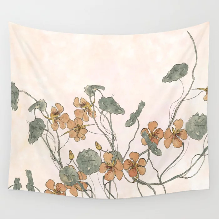 Winding flowers Wall Tapestry by anipani | Society6