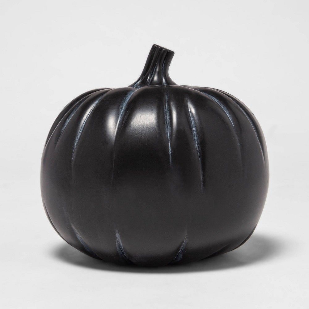 Halloween Pumpkin Matte Black Halloween Decorative Sculpture - Hyde & EEK! Boutique | Target