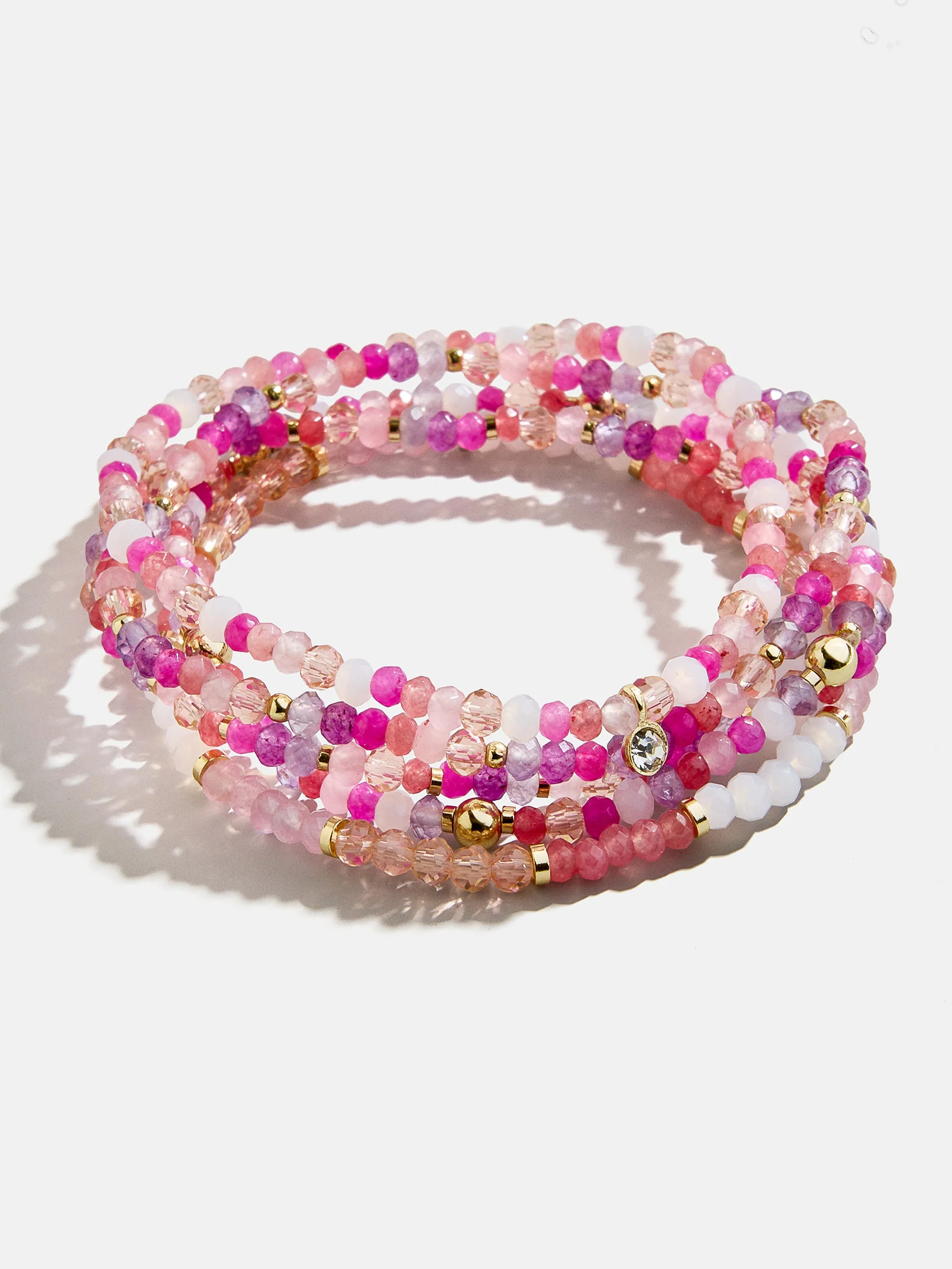Indya Semi-Precious Layered Bracelet Set - Pink Multi | BaubleBar