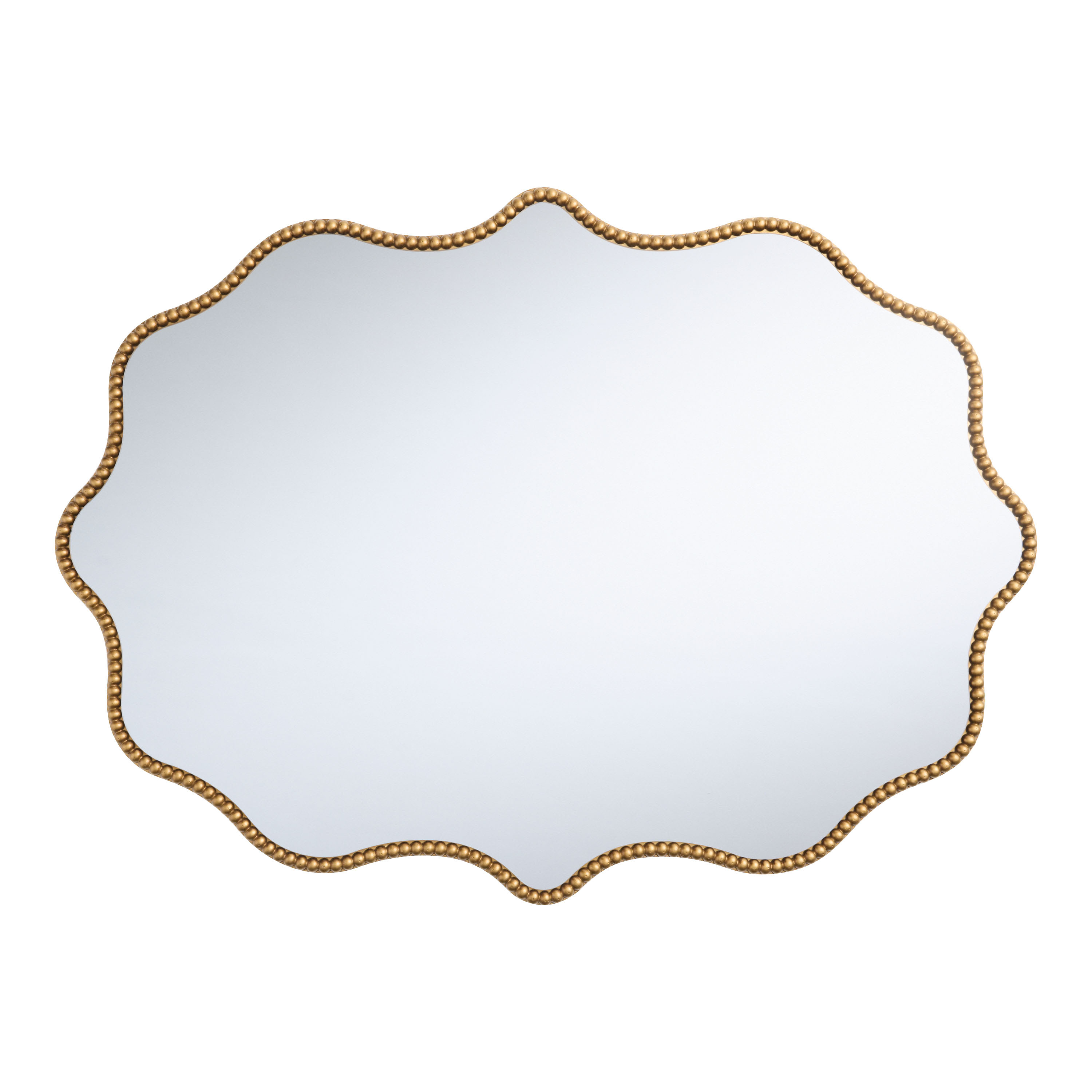 Gold Bead Wavy Scalloped Wall Mirror | World Market