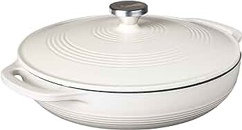 Lodge 3.6 Quart Enameled Cast Iron Oval Casserole With Lid– Dual Handles – Oven Safe up to 50... | Amazon (US)