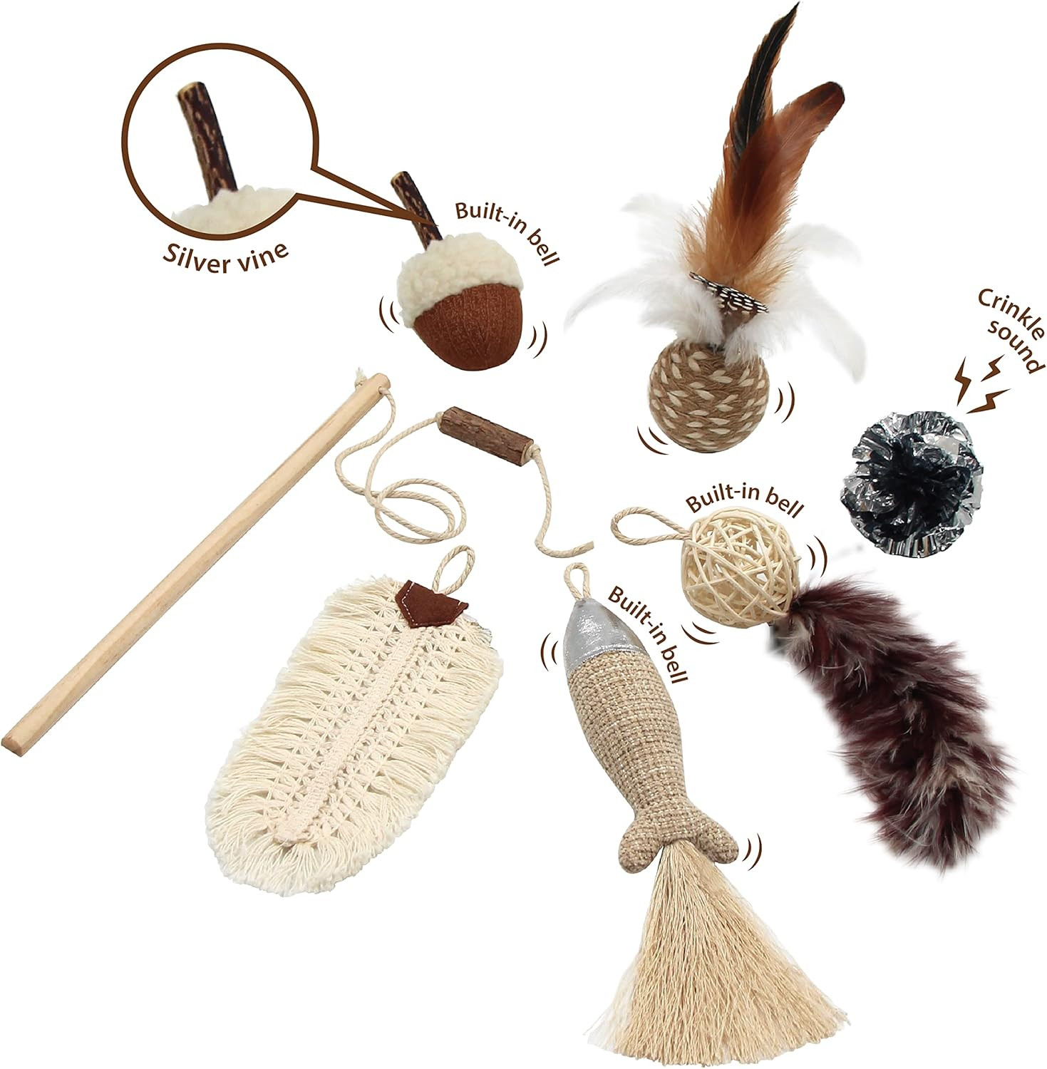 Amazon.com : Jumpaws 6 Assortments Premium Pack, Interactive Catnip and Silvervine Cat Toys, Chew... | Amazon (US)