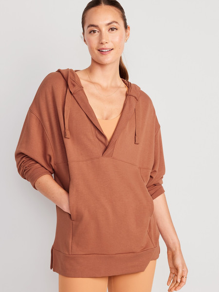 Oversized Live-In French-Terry Tunic Hoodie for Women | Old Navy (US)