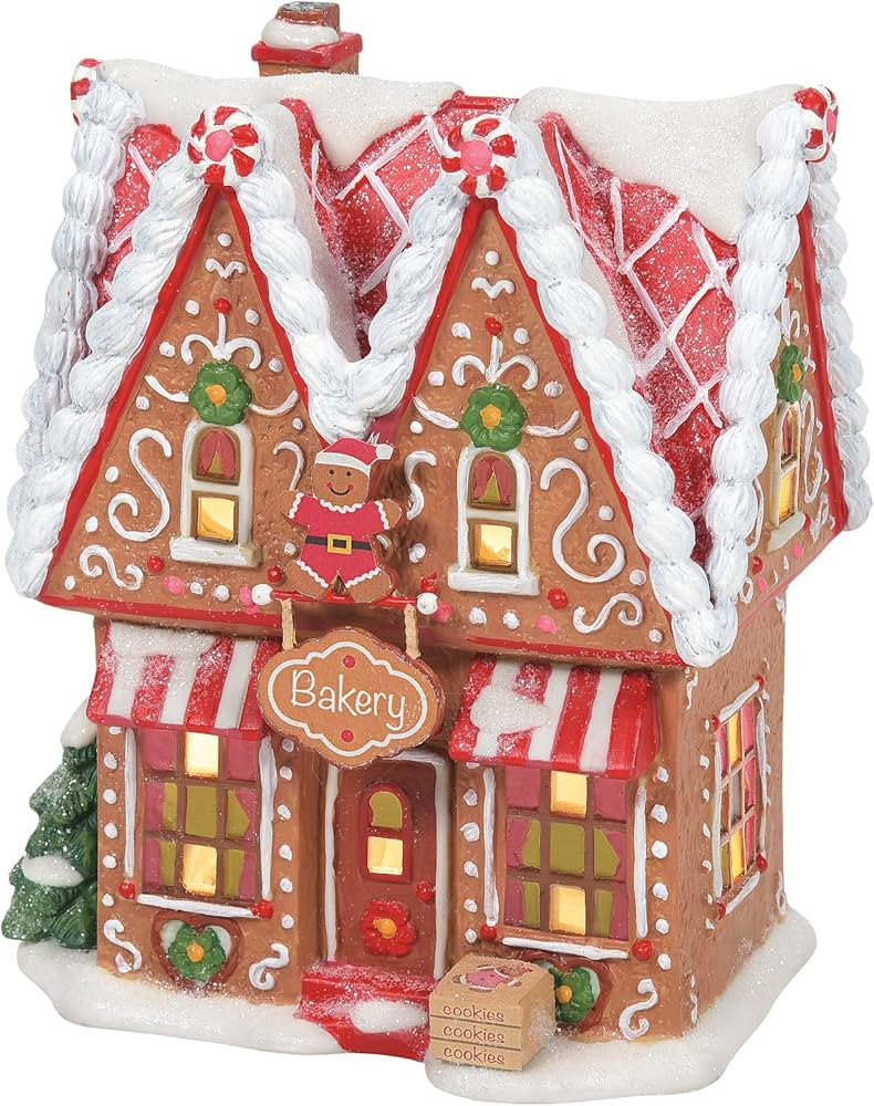 Department 56 North Pole Village Gingerbread Bakery Lit Building, 6 Inch, Multicolor | Amazon (US)