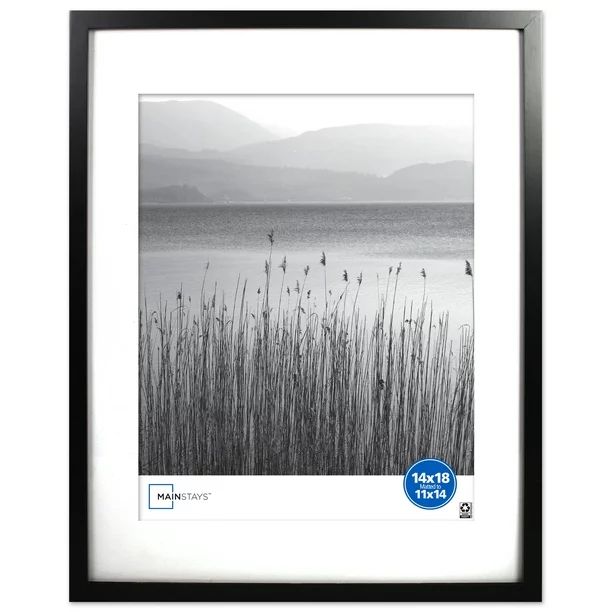 Mainstays 14x18 inch Matted to 11x14 inch Black 0.5" Gallery Wall Picture Frame | Walmart (US)