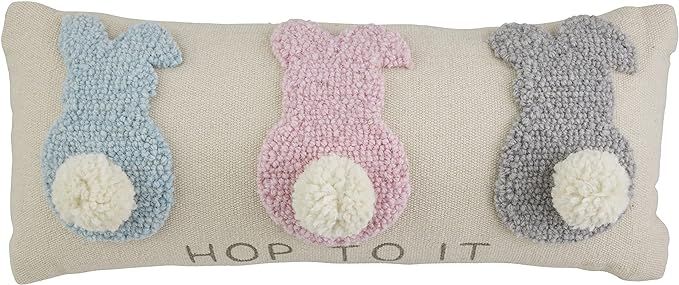Mud Pie Easter Bunny Hook Pillow, 18" x 8", Hop to It | Amazon (US)