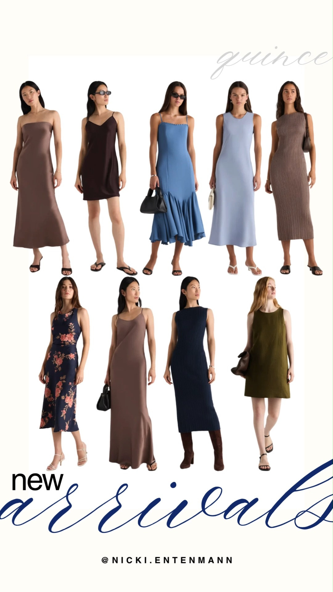 Explore the latest new arrivals from Quince featuring an array of versatile dresses for any occasion. The lineup includes elegant silk slip dresses, drop-waist midi styles, ribbed knit sweater dresses, and chic sleeveless linen shift options in beautiful neutral and jewel tones. It is the perfect collection to build an effortless, high-quality wardrobe at accessible price points.

#quince #quincefinds #newarrivals #dressinspo #chicstyle #everydayfashion #outfitinspiration #capsulewardrobe 

 #LTKootd #LTKSaleAlert #LTKWedding