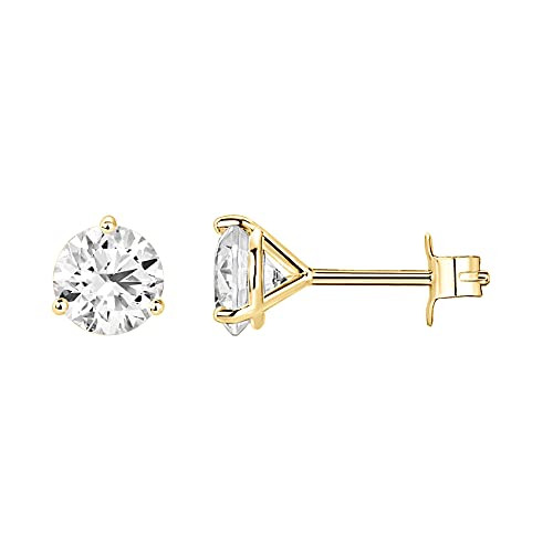 PAVOI 14K Gold Plated Sterling Silver Cubic Zirconia Stud Earrings for Women | Amazon (US)