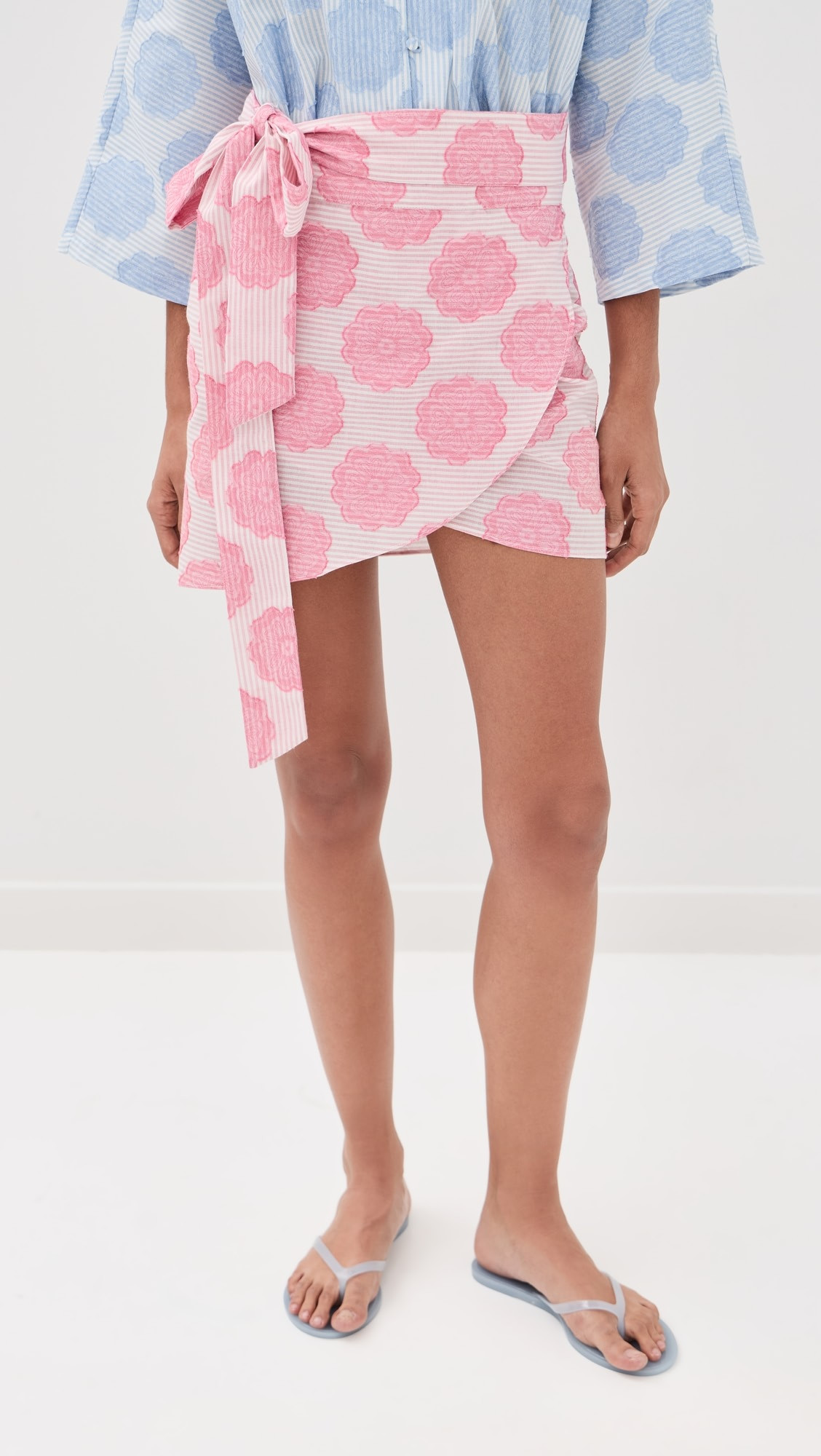 Mod Flower Pink Mini Wrap Skirt | Shopbop