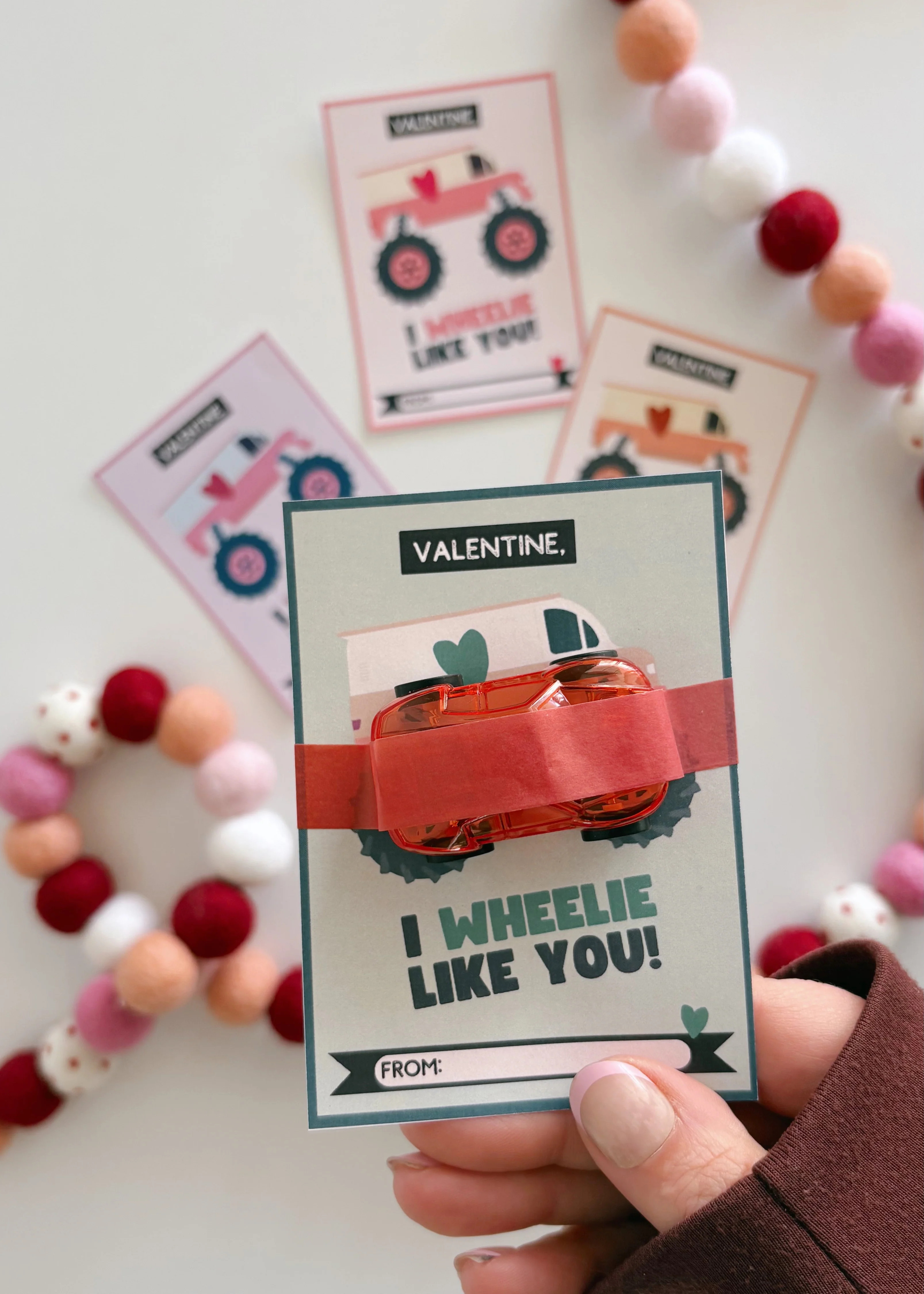 I WHEELIE like you Valentines | Printable Valentines | The Letter Vee