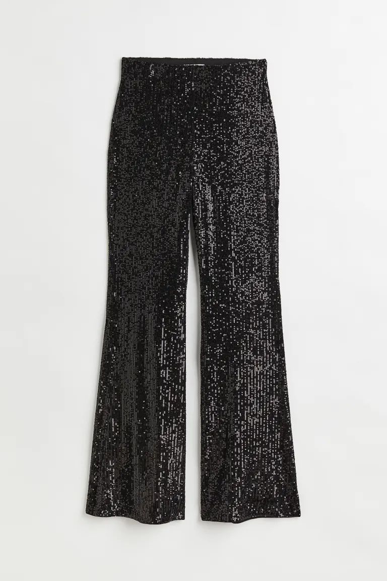Sequined Pants - Black/sequins - Ladies | H&M US | H&M (US + CA)