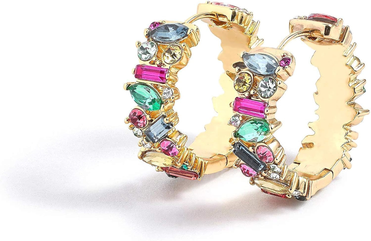 Dvacaman Small 14K Gold Plated Huggie Hoop Earrings for Women - Lightweight Colorful Gold Hoop Ea... | Amazon (US)