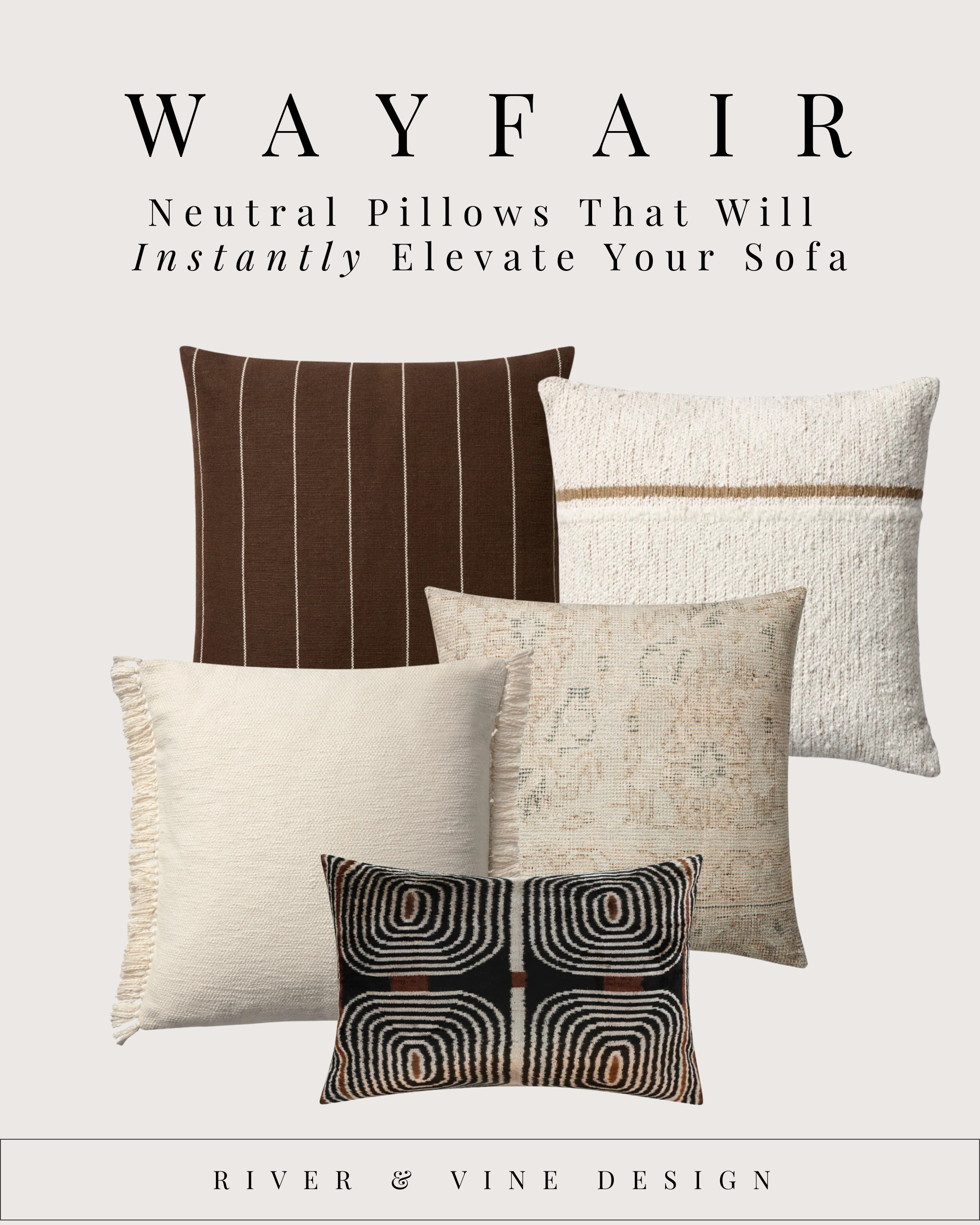 These are the neutral pillows I reach for when a sofa feels fine but not finished.

The difference is in the mix:
• Larger, structured pillows in the back for scale
• Softer textures and subtle patterns layered forward
• One high-contrast accent to keep the look intentional, not flat

Neutral doesn’t mean boring — it means layered. When you vary texture, tone, and size, even the simplest sofa instantly feels styled.

I linked all of these Wayfair finds so you can shop the exact pieces or use them as a formula for your own mix.

👉 Tap to shop
👉 Save this for your next sofa refresh
👉 Start with one pillow and build from there 

 #LTKHome #LTKSaleAlert