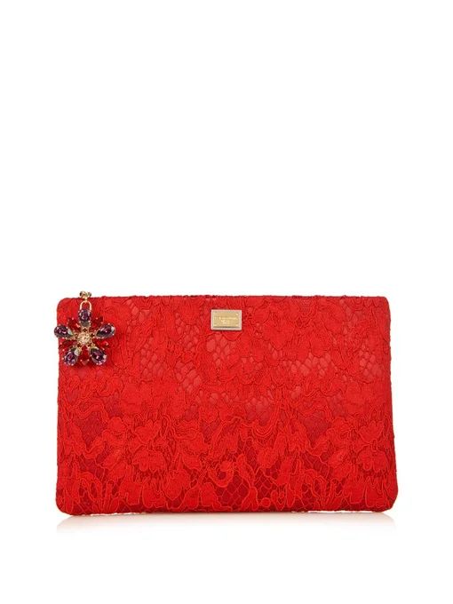 Red lace pouch bag | Matches (UK)