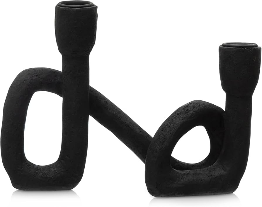 Resin Black Taper Candle Holder Stand Tabletop Centerpiece Decorative Holders Candlesticks Tapere... | Amazon (US)