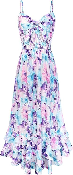 GRACE KARIN Womens Maxi Floral Sundresses Summer Beach Boho Dress Spaghetti Strap Dresses Casual ... | Amazon (US)