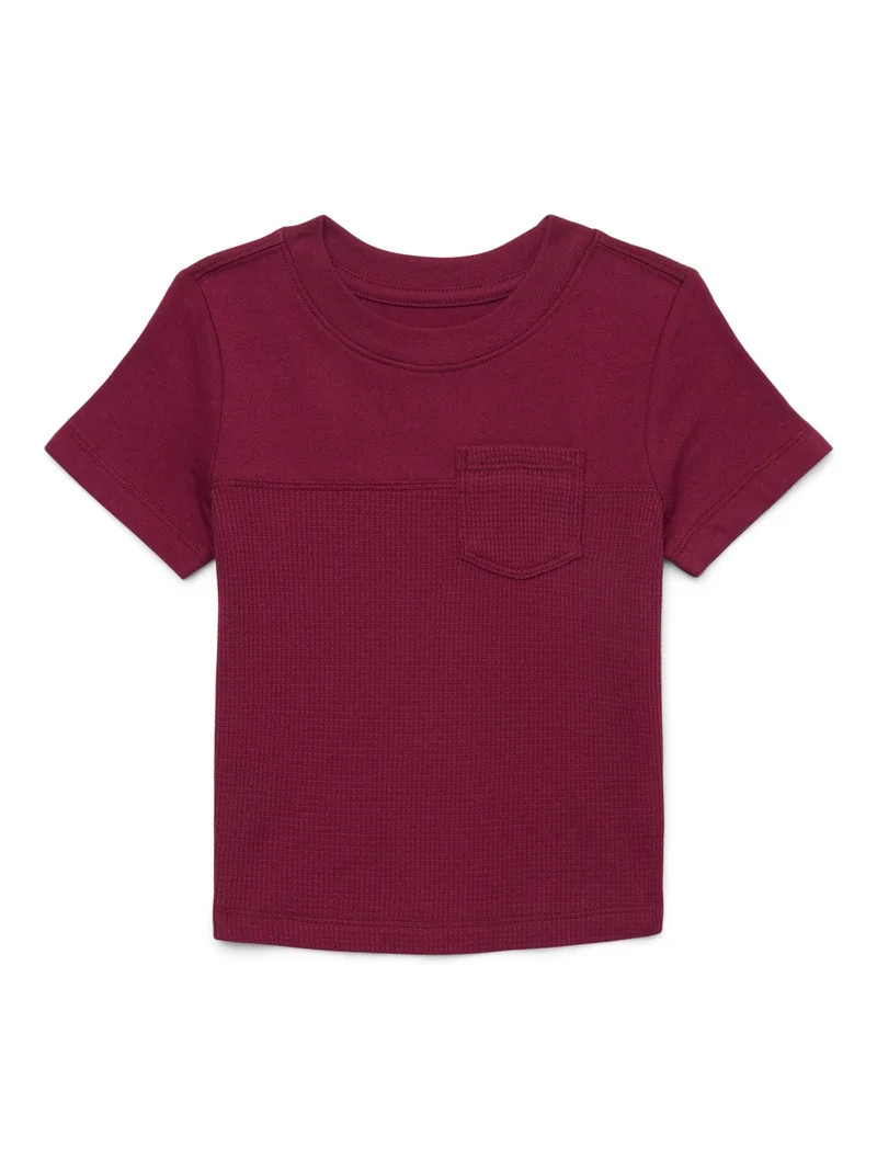 Wonder Nation Toddler Boys Textured Pocket Tee with Short Sleeves, Sizes 12M-5T | Walmart (US)