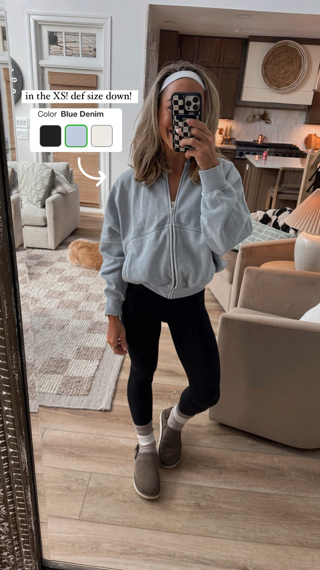 Today’s OOTD🩵 this zip up is a MUST for spring👀 it runs big so def size down! It sinches in at the waist = super flattering but it’s roomy & cute! This blue has a distressed look that’s gorgeous! Also coles in white & black! 

Target fashion / cozy / winter casual / spring finds / Holley Gabrielle / outfit inspo / sweatshirt / neutrals 

#LTKFindsUnder100 #LTKStyleTip #LTKFindsUnder50