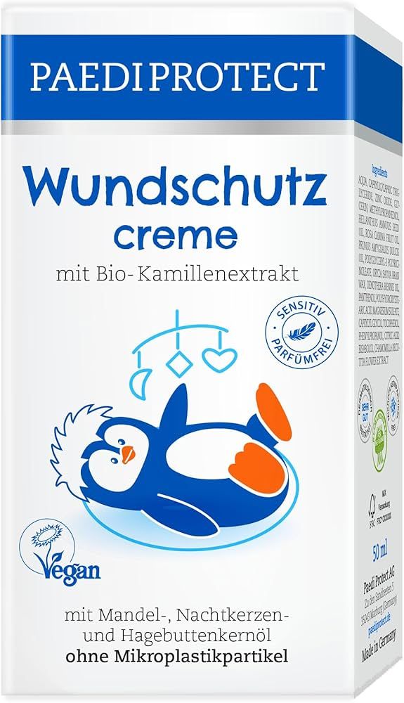 PAEDIPROTECT Wundschutzcreme Baby 50 ml, Wundsalbe ohne Parfüm & Silikone, vegane Babycreme Schu... | Amazon (DE)