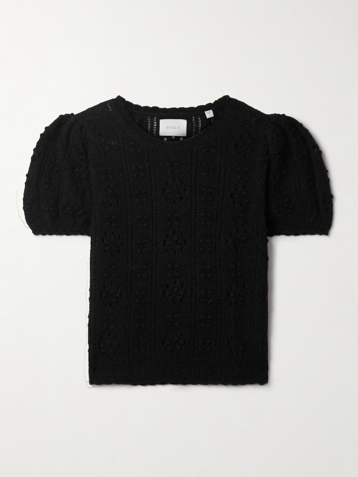 DÔEN - Carena Pointelle-knit Alpaca-blend Top - Black | NET-A-PORTER (US)