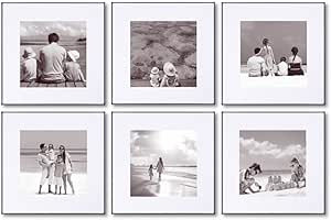 Mantello Front Loading Black Picture Frame - Display 12x12-Inch Photos (No Mat) or 8x8-Inch Photo... | Amazon (US)