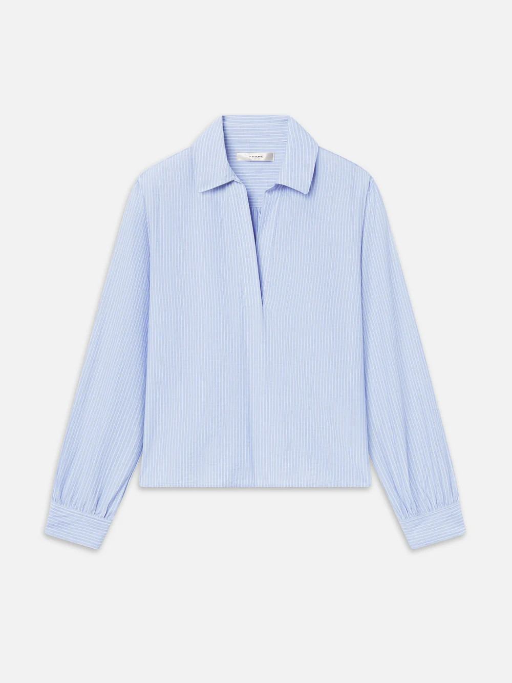 THE STRIPED L/S POPOVER TOP VENICE BLUE MULTI | Frame Denim