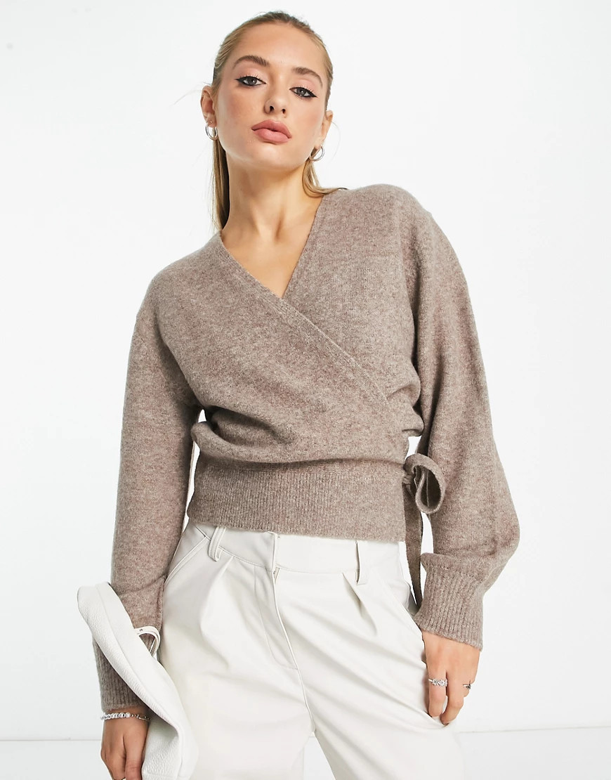 & Other Stories wrap cardigan in brown melange | ASOS (Global)