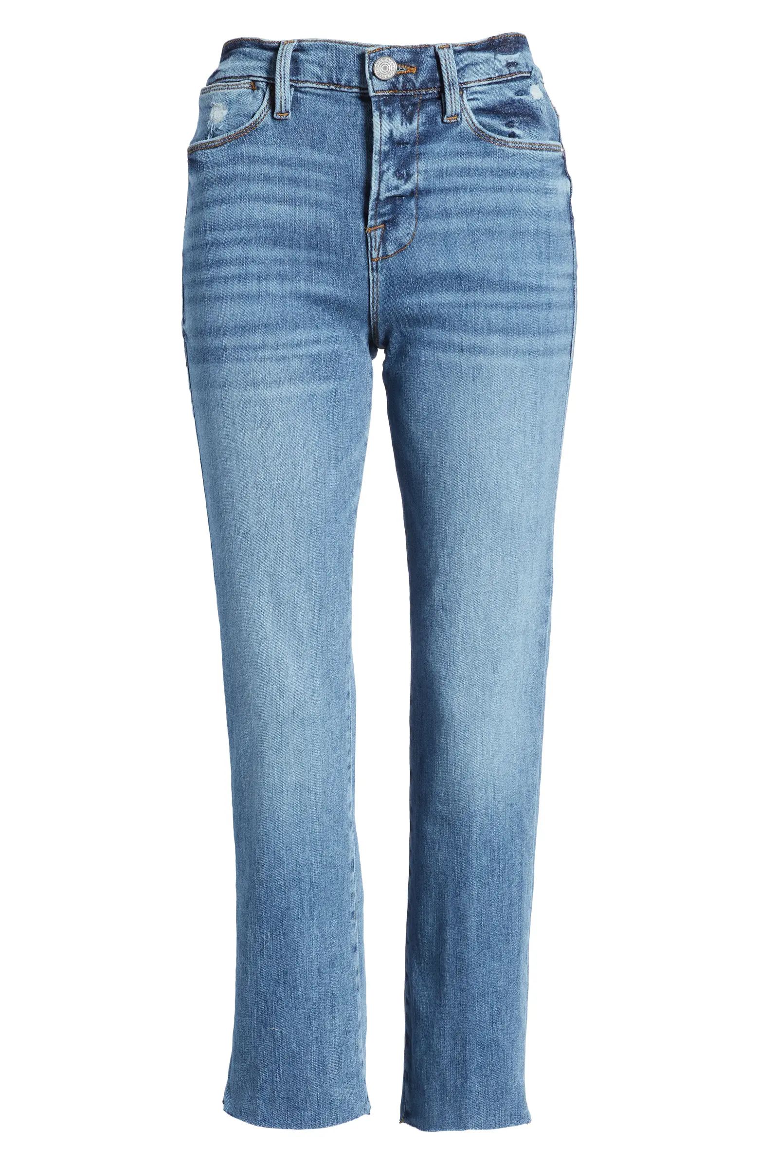 Le High Raw Hem Ankle Straight Leg Jeans | Nordstrom