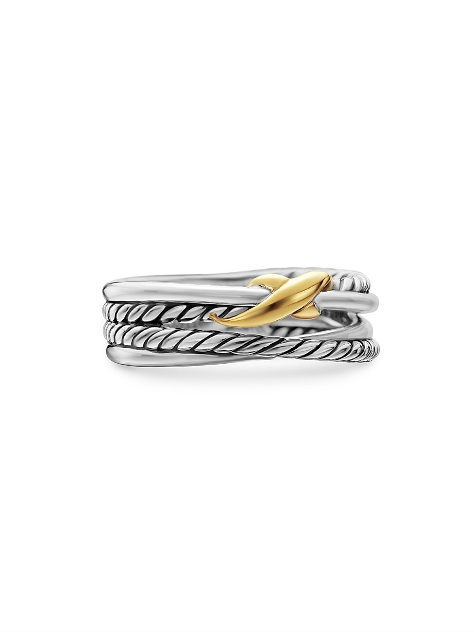 Women's X Crossover Band Ring in Sterling Silver - Silver - Size 10 | Saks Fifth Avenue