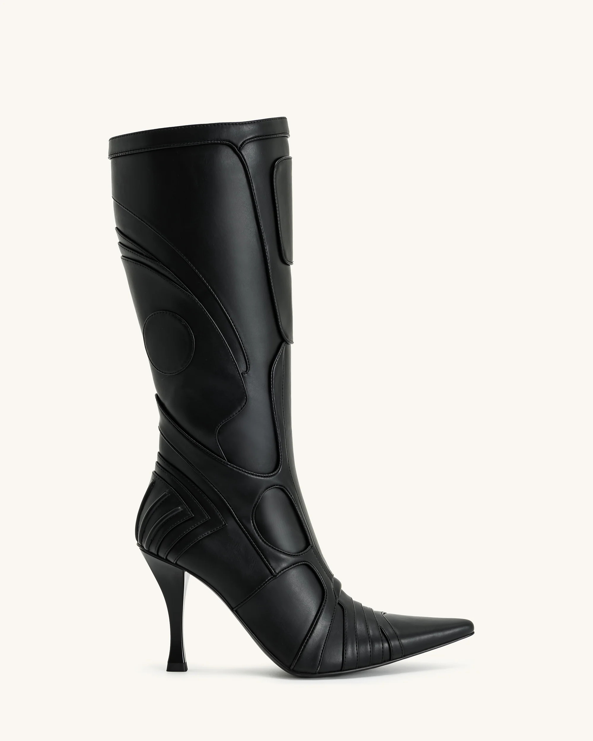 Odette Futuristic Heeled Bike Boots - Black | JW PEI US