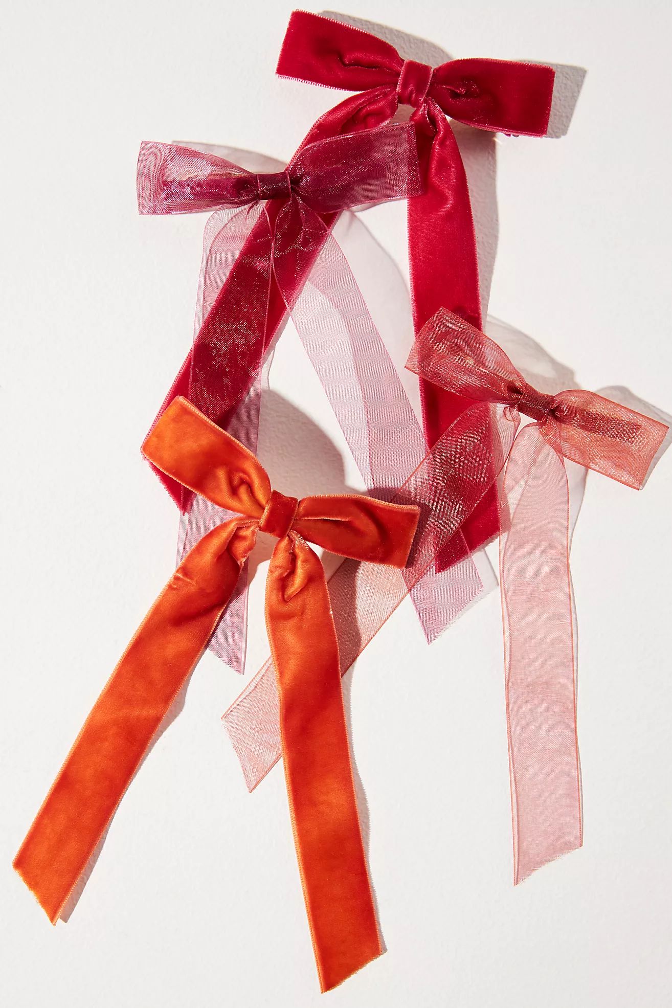 Velvet Chiffon Bow Clips, Set of 4 | Anthropologie (US)