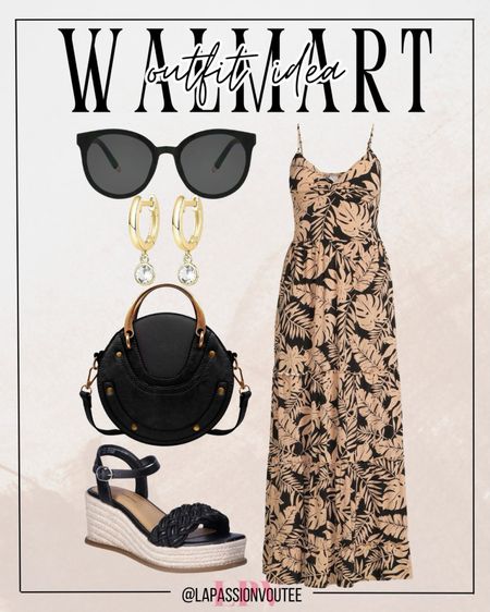 Turn heads this summer with Walmart's chic outfit! The knot front maxi dress, paired with huggie earrings and stylish sunglasses, offers effortless sophistication. Complete the look with a round crossbody bag and wedge sandals for a perfect blend of comfort and elegance. 

#LTKSeasonal #LTKStyleTip #LTKFindsUnder100