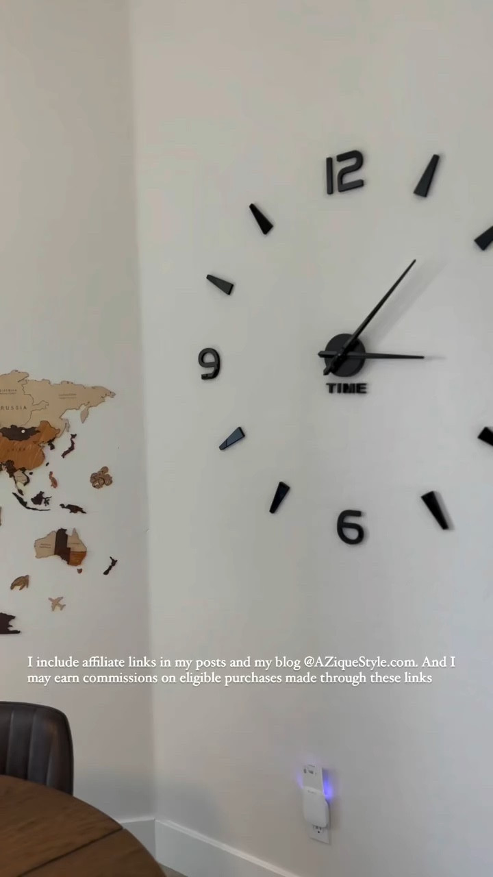 💫💯What I love about this DIY sticky battery operated wall clock is that it’s up to you to decide which size you actually want it to be. I made it giant, and I love it, because it is so hard to find something elegant and minimalist but giant. Also you do not have to punch the wall, you just stick each piece to the wall. No hustle – quick and easy. And obviously they are not heavy physically and visually which is a great plus! 🔗🔗🔗To shop comment for links to be sent immediately to your direct messages or just shop my blog or instagram highlights. Follow for more finds and ideas:)🔗🔗🔗#wallclock #walldecor #aziquestyle #renovations #arizonalocal #arizonabusiness #arizonamoms #aziquestyle #homestyling #interiordesign #walmartpartner #walmart #homestylinginspo #midcenturymodern #arizonastyle #arizonaliving #arizonasunsets

#LTKVideo
