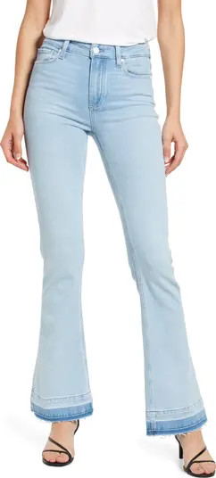 PAIGE Laurel Canyon Release Hem High Waist Bootcut Jeans | Nordstrom | Nordstrom