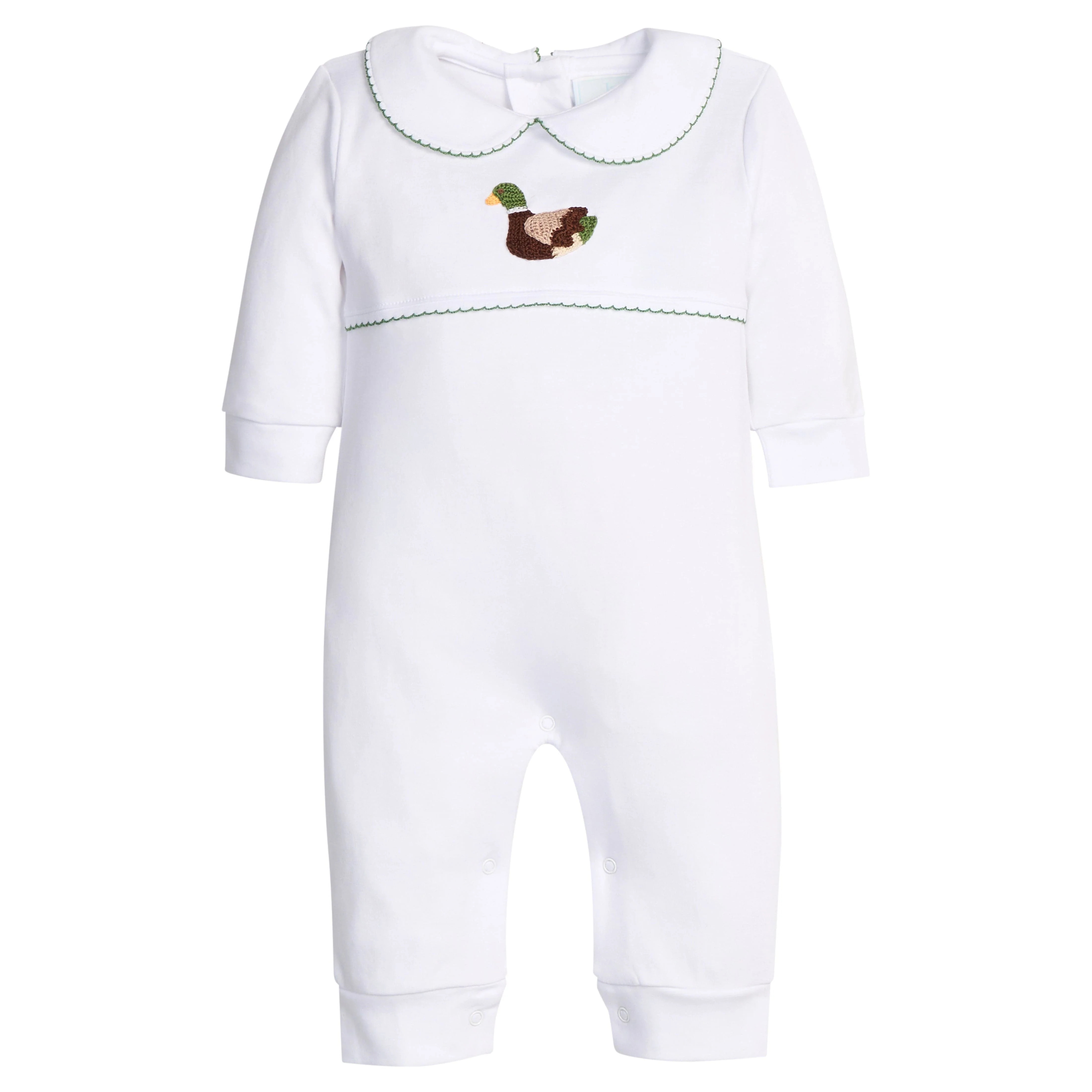 Little English | Baby Boy's Crochet Playsuit - Mallard | Little English