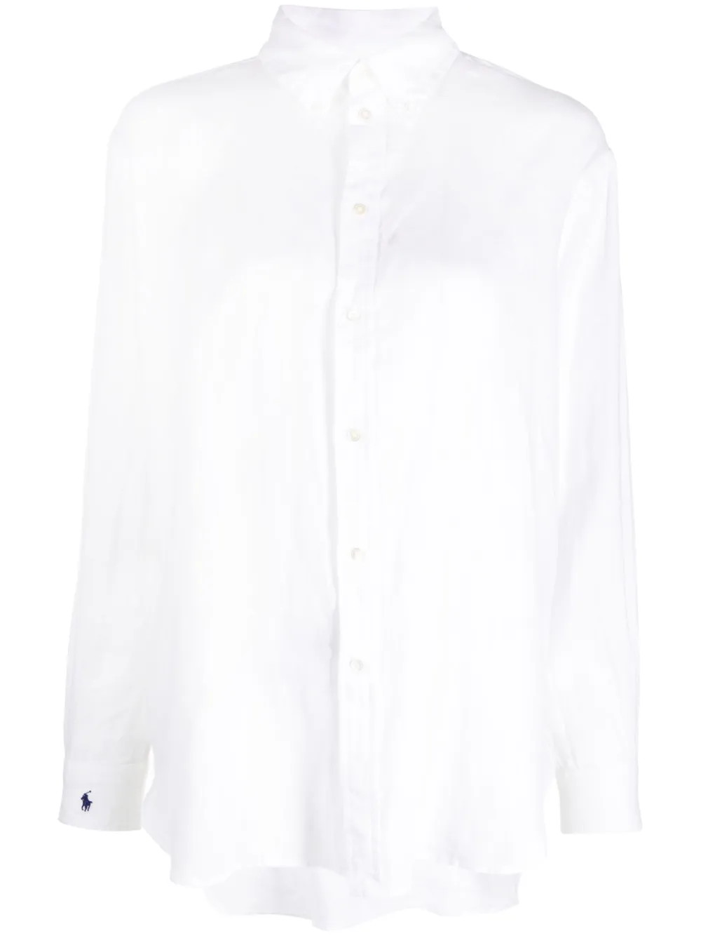 long-sleeve linen shirt | Farfetch Global