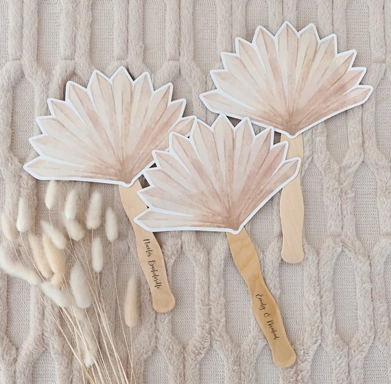 Dried Palm Hand Fans Boho Wedding Favors Wedding Hand Fans - Etsy | Etsy (US)