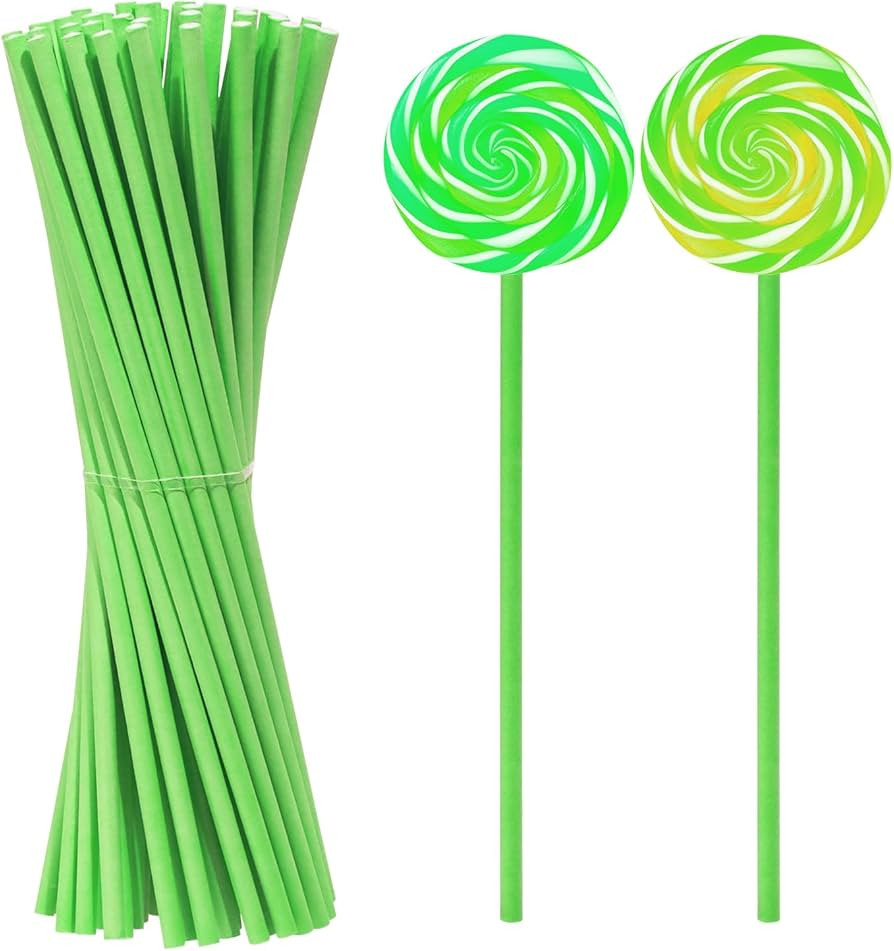 50Pcs Candy Paper Sticks Candy Making Treat Stick for Christmas Birthday Party Cake Pop Cupcake T... | Amazon (US)
