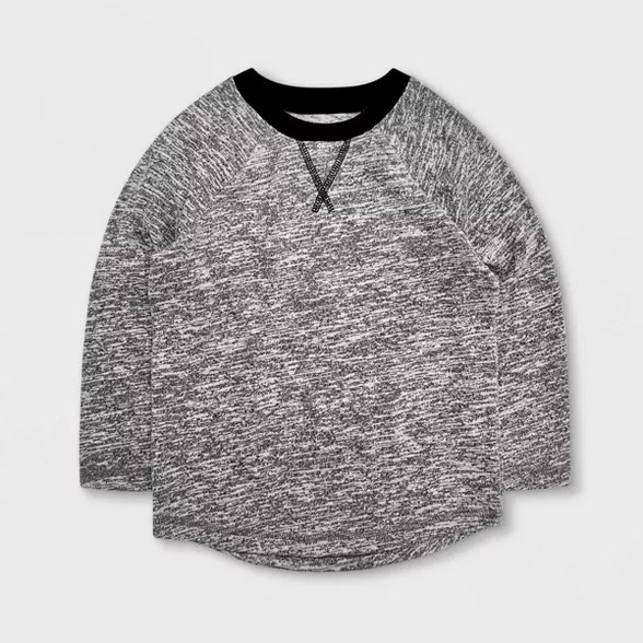 Toddler Boys' Sweater Knit Long Sleeve T-Shirt - Cat & Jack™ Gray | Target