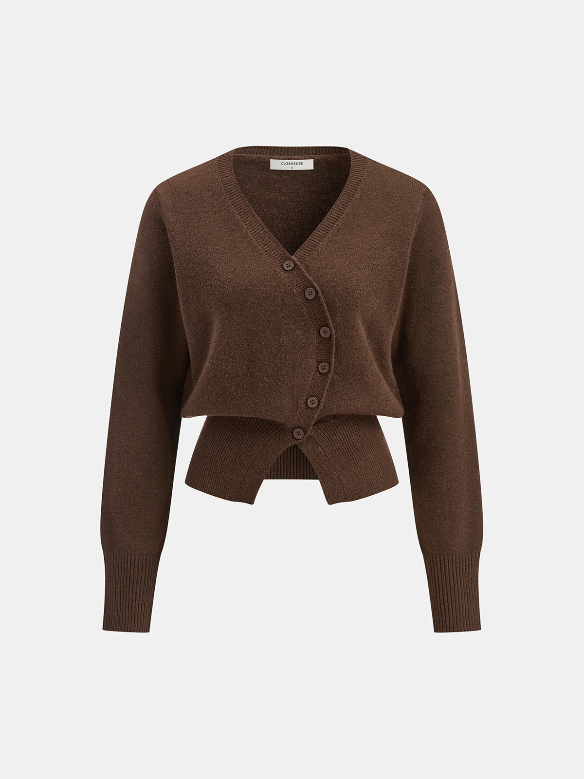 Asymmetric Button Front Cardigan | Commense