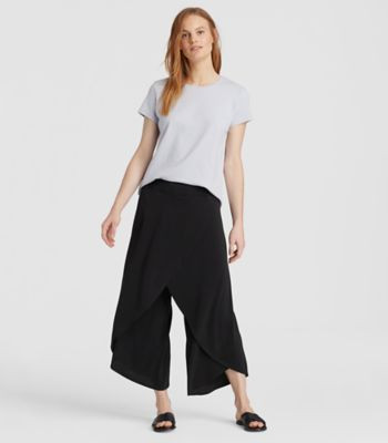 Silk Jersey Wide-Leg Wrap Pant | Eileen Fisher