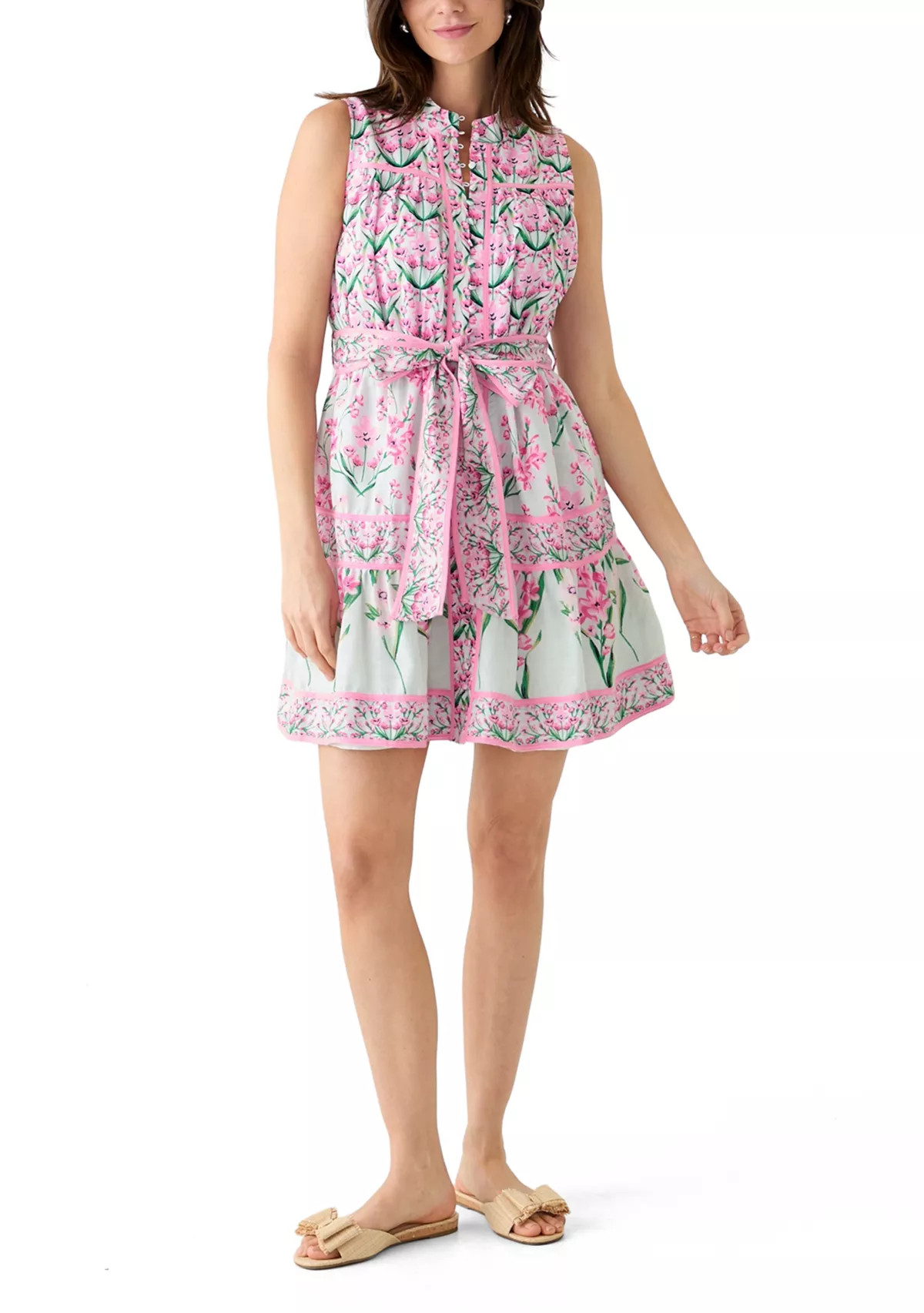 Women's Sleeveless Eyelet Piped Dress | Belk