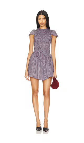 Ruched Mini Dress in Blossom Stripe | Revolve Clothing (Global)