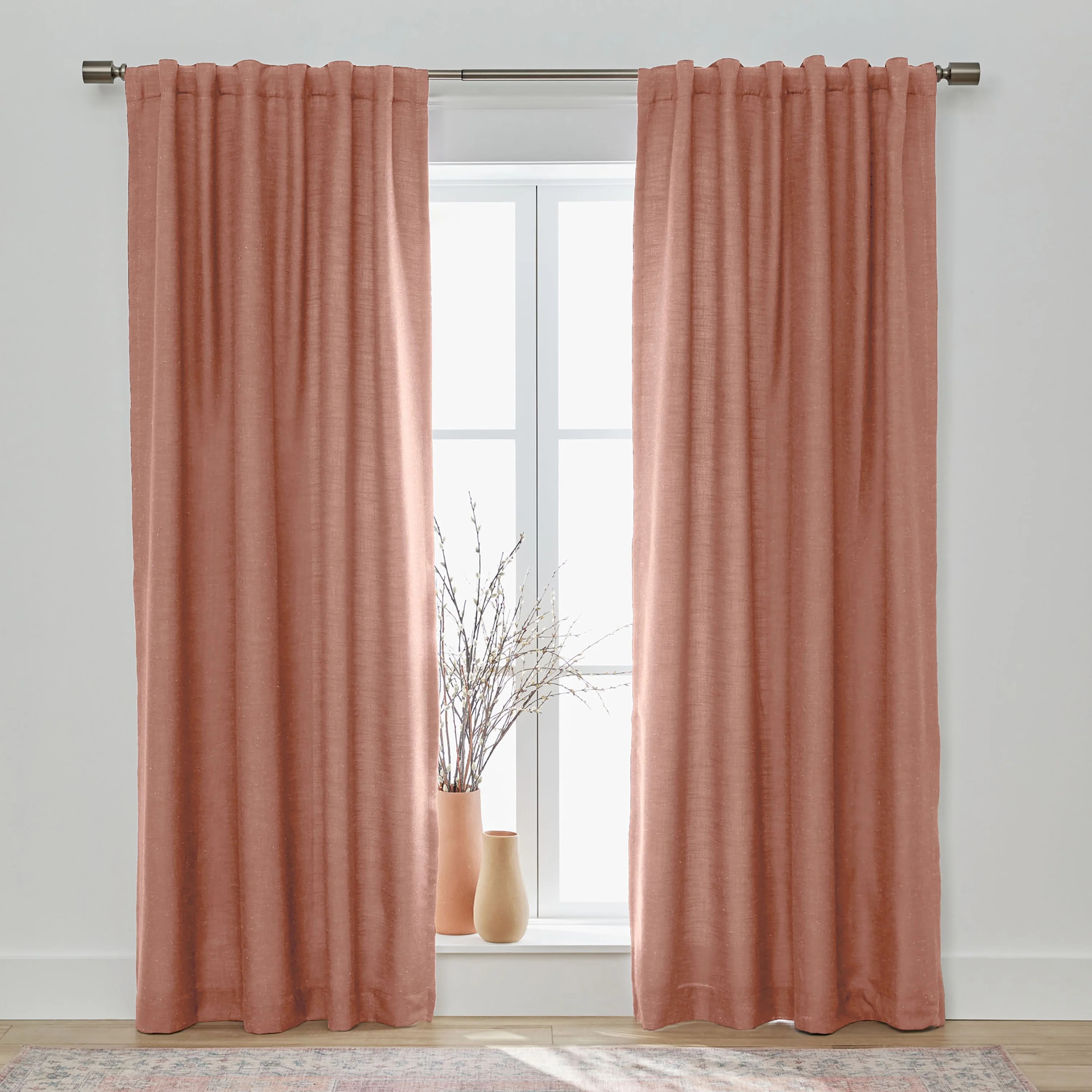 Better Homes & Gardens Linen Blend Curtain, Single Panel, Old Rose, 50" W x 95" L | Walmart (US)