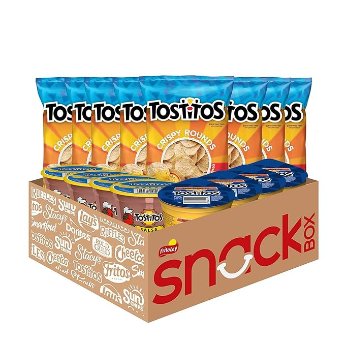 Tostitos Variety Bite Sized Rounds Salsa Cups Nacho Cheese Cups, Chip and Dip Pack, 16 Count | Amazon (US)